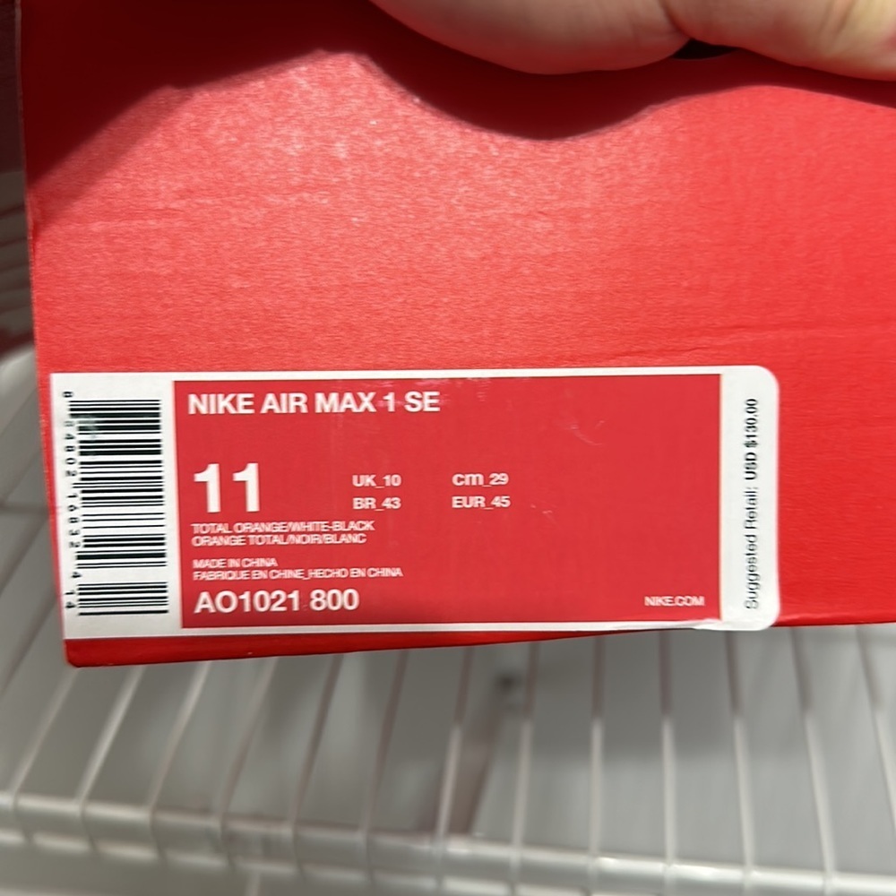 Nike Air Max 1 SE Just Do It JDI Sz 11 orange - Picture 7 of 7